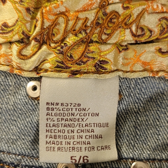 Jou Jou Denim Mini Skirt Leather on Pockets - Picture 5 of 6